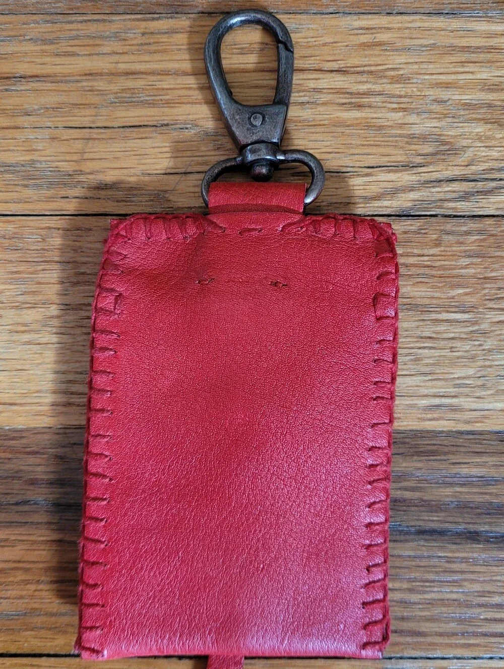 Free People Concho Keychain Red Leather Mini Wallet Key And Card Holder